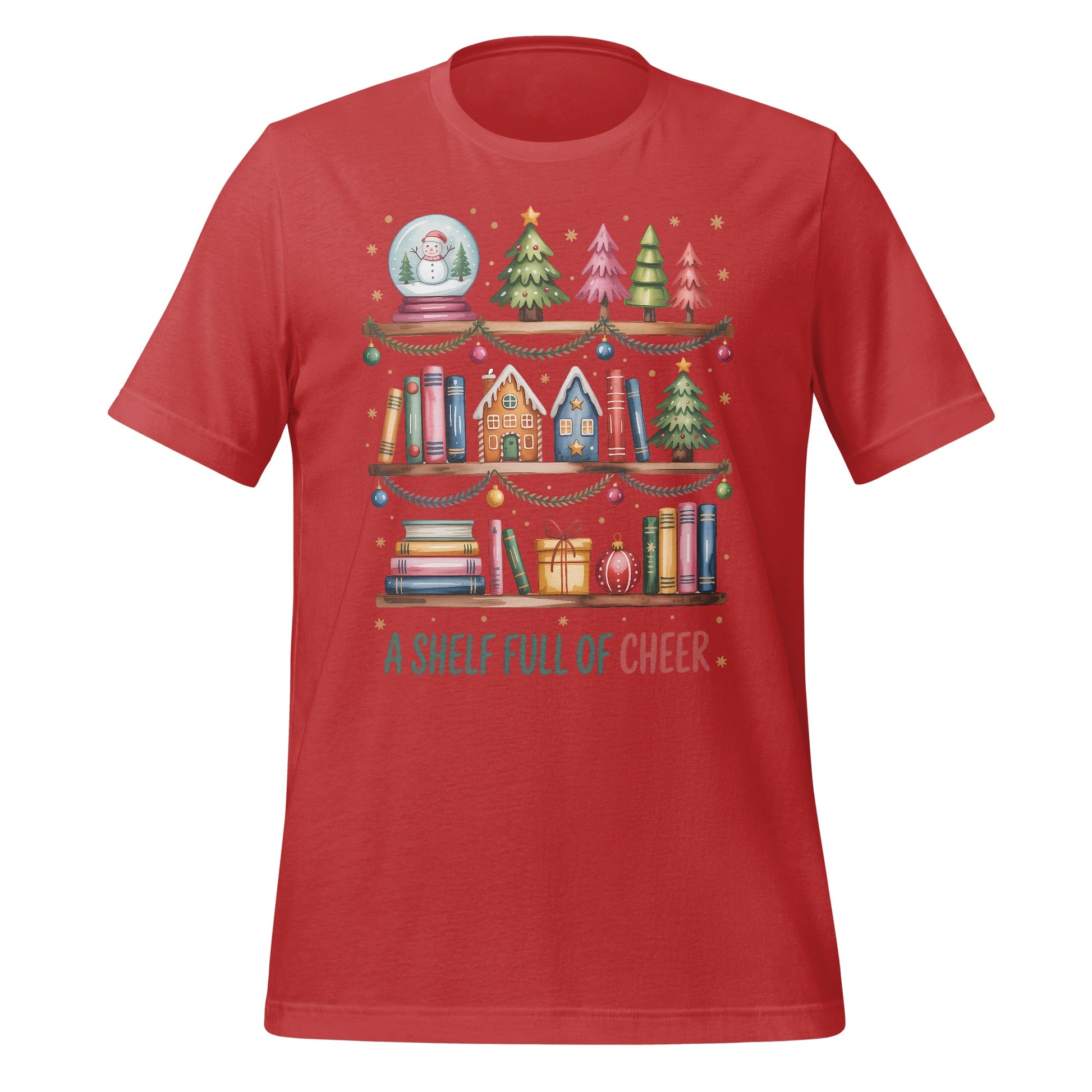 Festive Shirt with Bookshelf Christmas Design