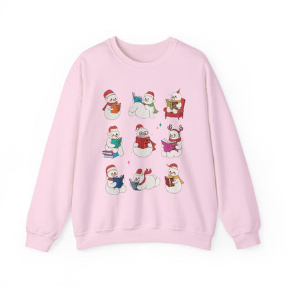 Cute Snowman Christmas Themed Pink Sweater