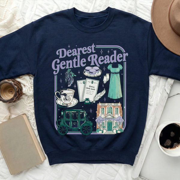 Dearest  Reader Sweatshirt in Navy