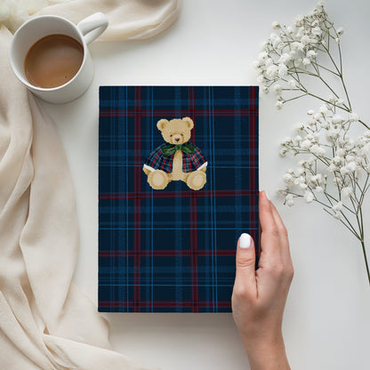 Cute Plaid Bear Decorated Notebook for Journaling Product