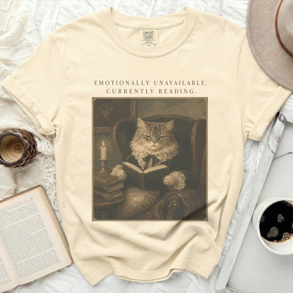 Unavailable Reader Cat Tee in Ivory