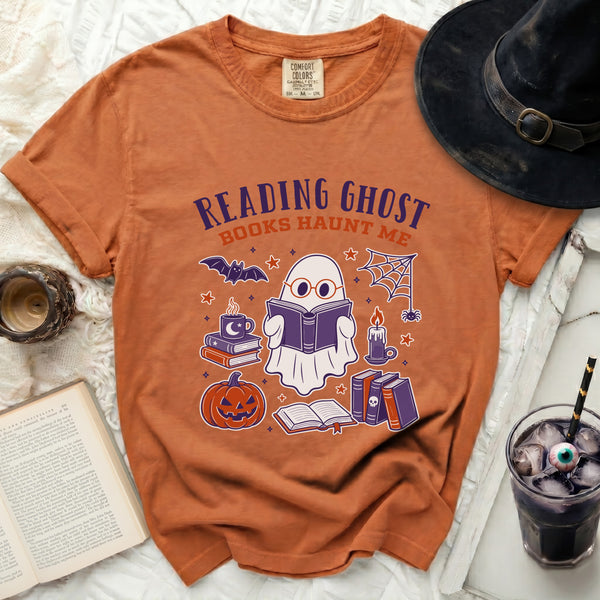 Reading Ghost Halloween Night Tee in Yam