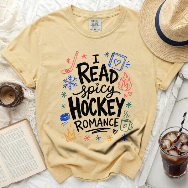 Spicy Hockey Romance Reader Tee in Butter