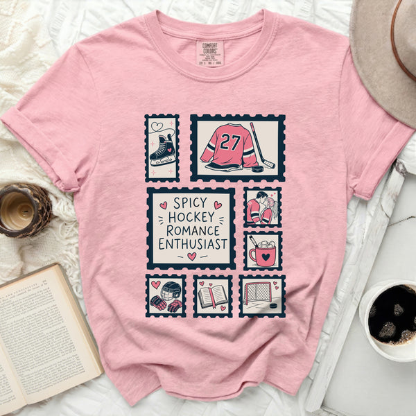 Spicy Hockey Romance Enthusiast Tee in Blossom