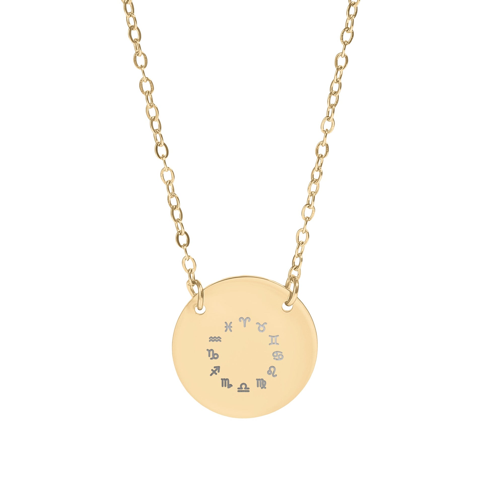 Zodiac Sign Pendant Necklace with Chain detailing