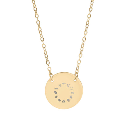 Zodiac Sign Pendant Necklace with Chain detailing