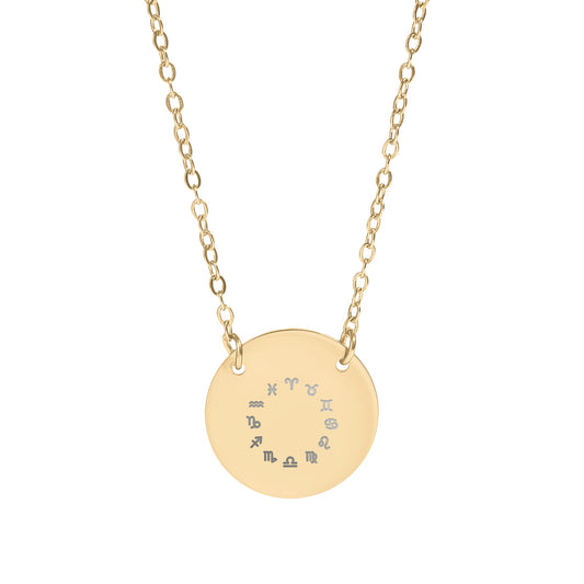 Zodiac Sign Pendant Necklace with Chain detailing