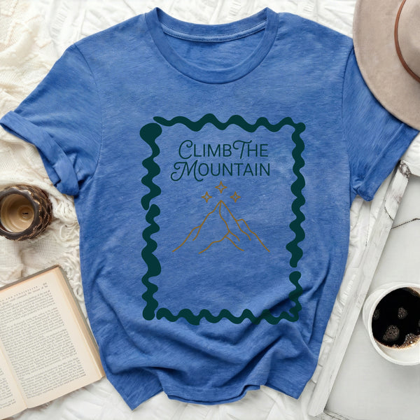 Wavy Border Summit Tee in Heather True Royal