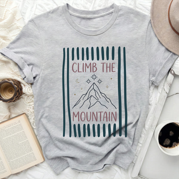 Teal Stripe Summit Tee in Athletic Heather