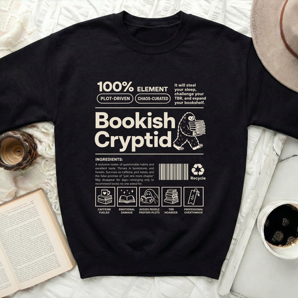 Bookish Cryptid Plot Driven Sweatshirt in Black