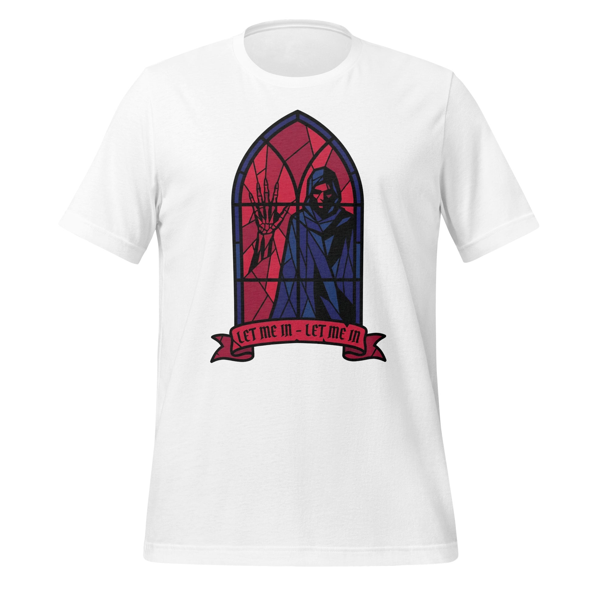 Let Me In Stained Glass Design T-shirt Product