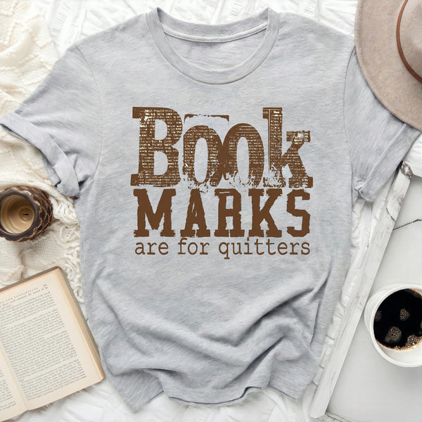 BOOK MARKS are for quitters Tee in Athletic Heather