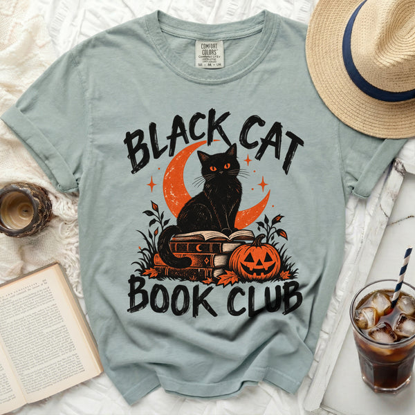 Black Cat Book Club Tee in Bay