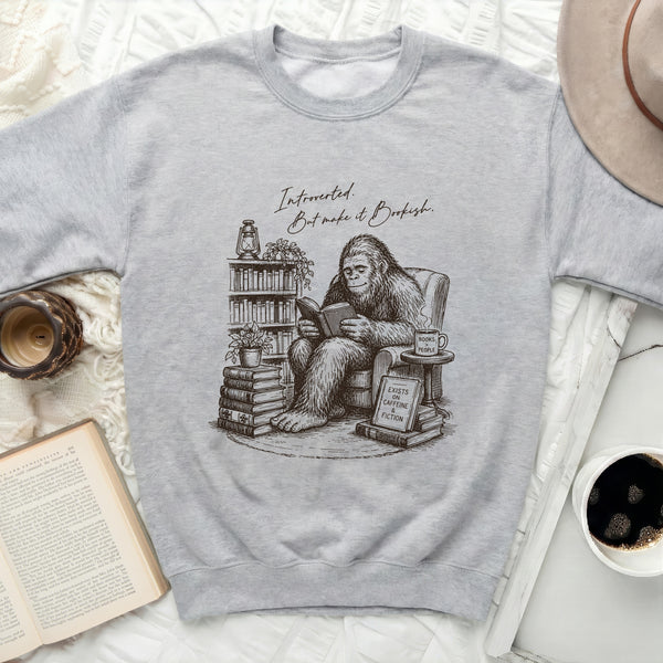 Introverted & Bookish Sweatshirt in Sport Grey