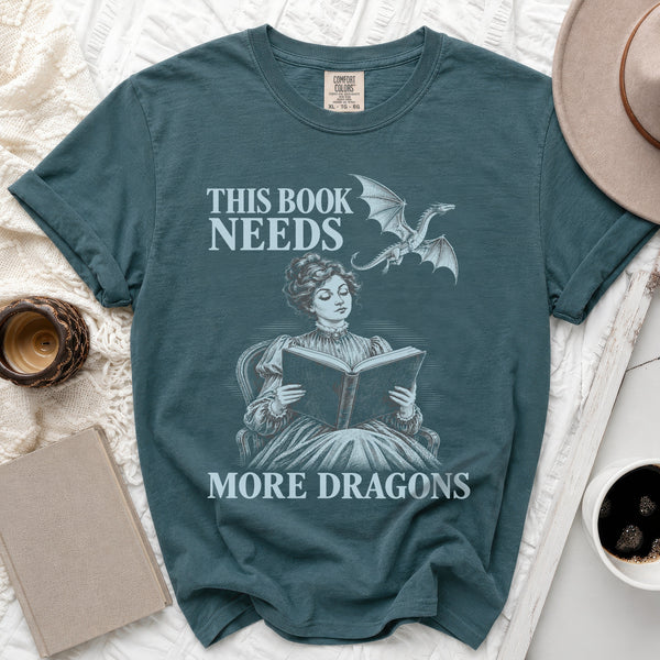 More Dragons Graphic Tee in Blue Spruce