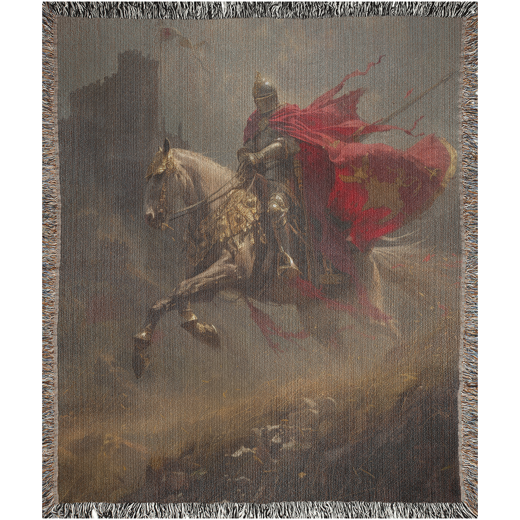 🛡️ Medieval King Woven Tapestry Blanket