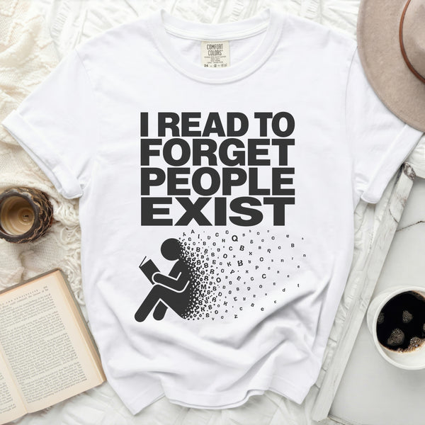 Forget People Exist Reader Tee in White