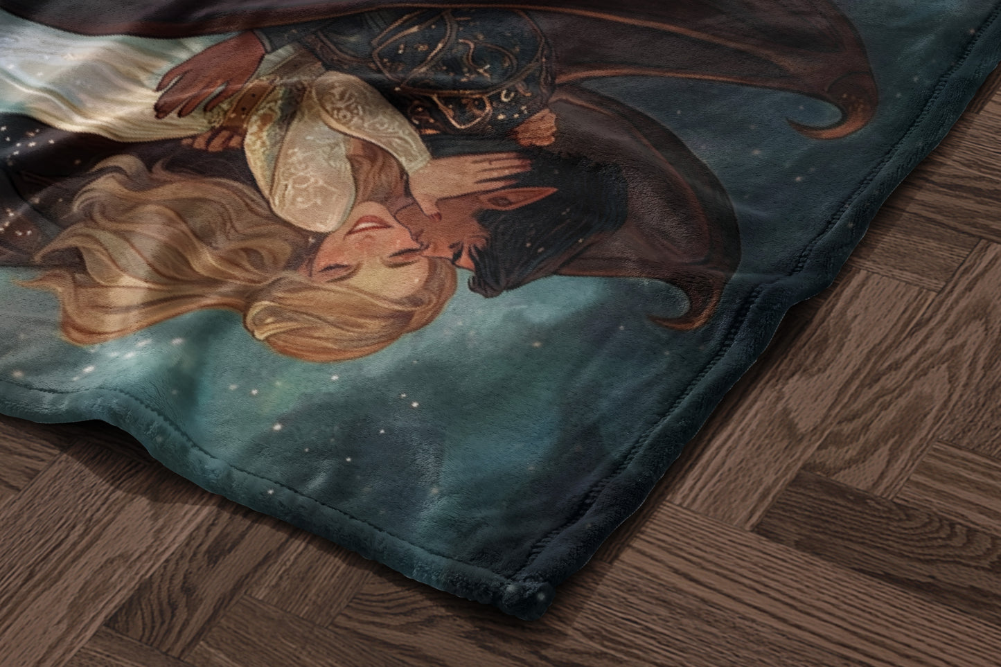 Fantasy Couple Embrace Cozy Blanket
