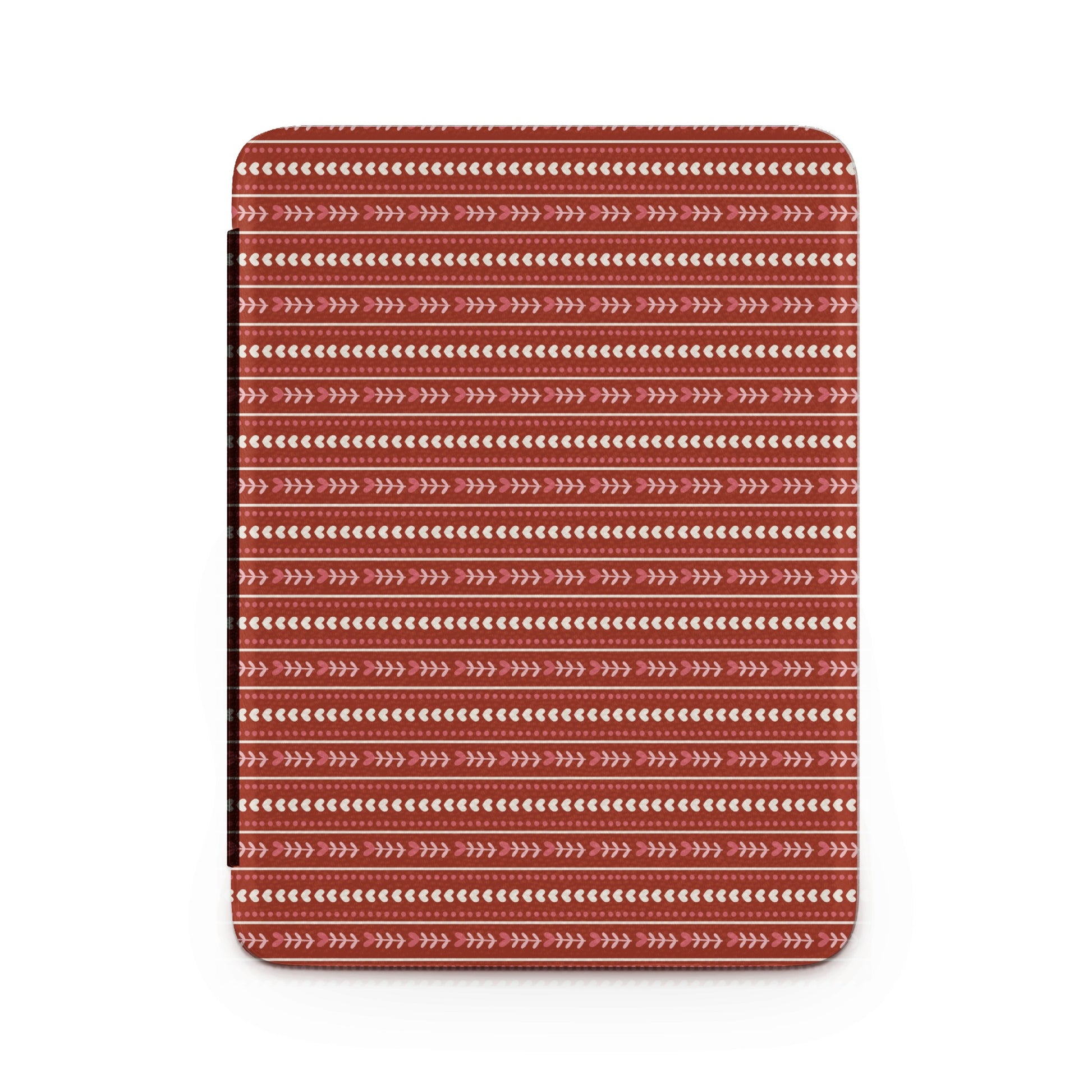Red and White Chevron Striped Pattern Laptop Sleeve