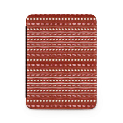 Red and White Chevron Striped Pattern Laptop Sleeve
