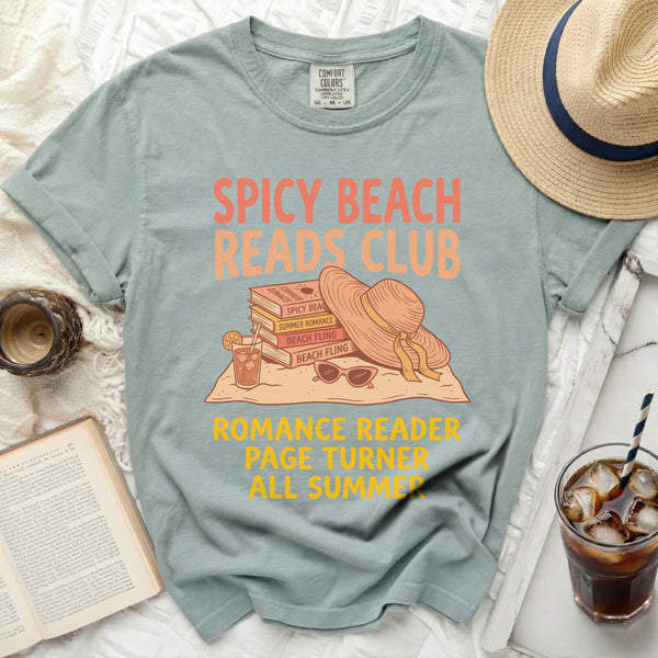 Spicy Beach Reads Club Summer Tee in Bay