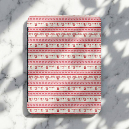 Pink and White Patterned Hearts and Bows Notebook