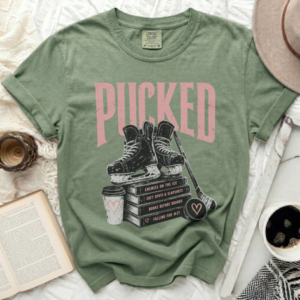 The Pucked Romance Story Tee in Moss