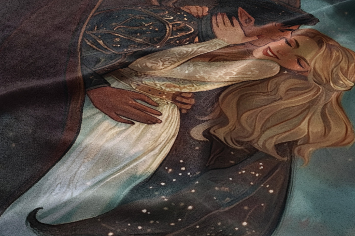 Romantic Embrace Magical Fantasy Artwork Blanket