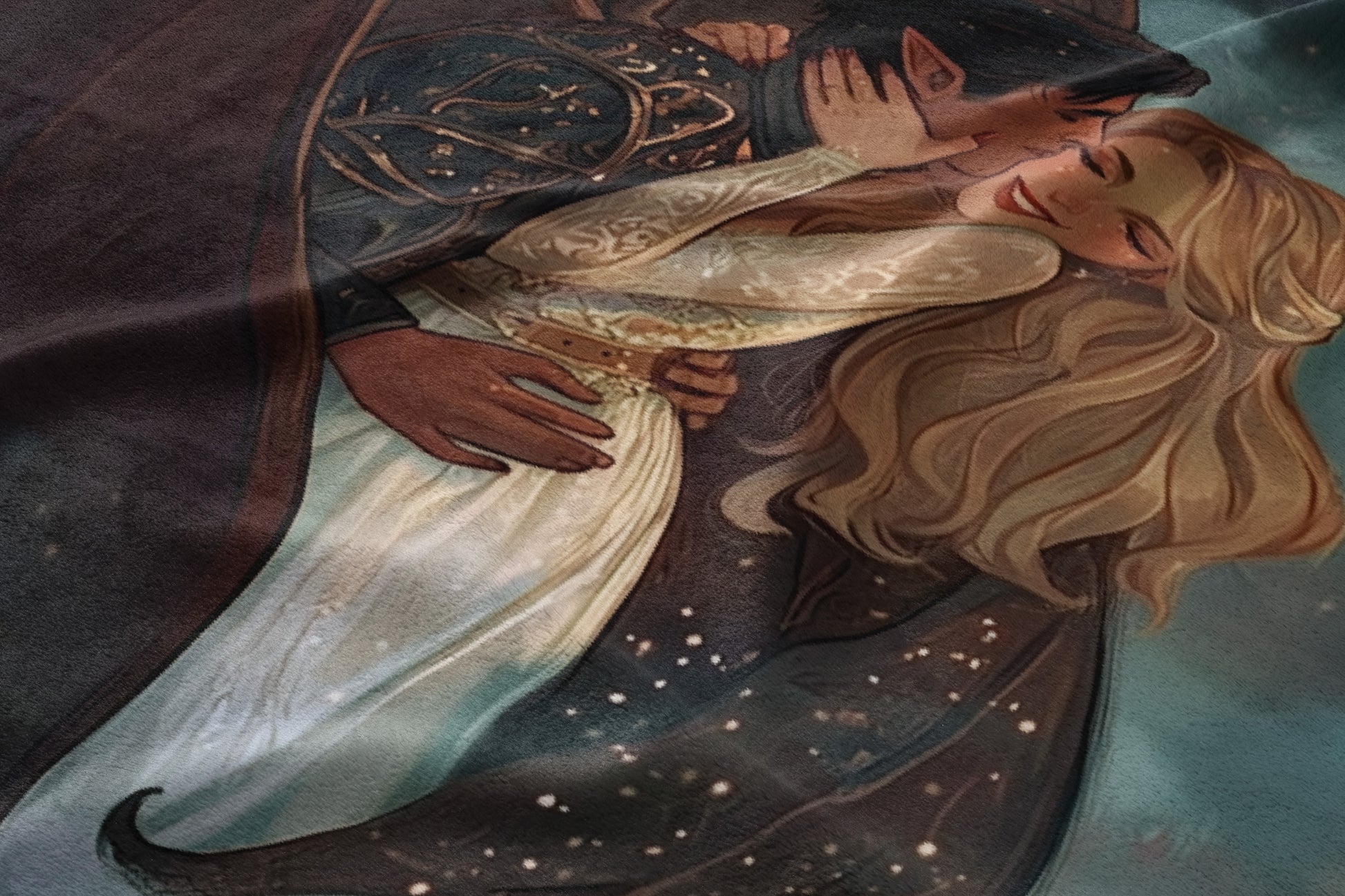 Romantic Embrace Magical Fantasy Artwork Blanket