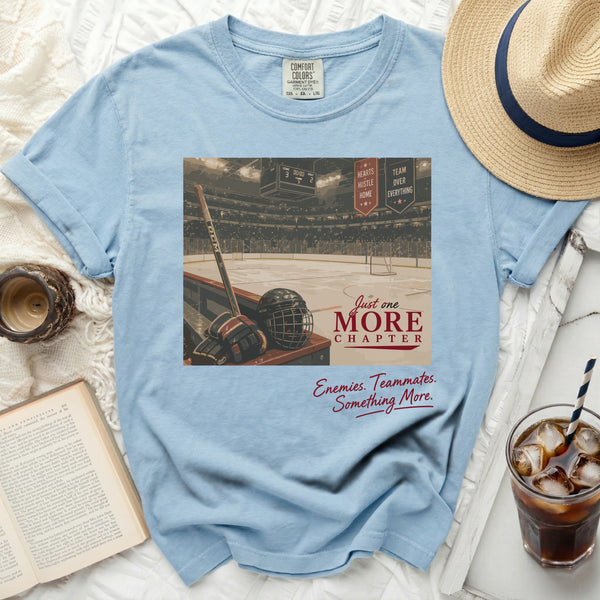 Just One More Chapter Hockey Tee in Chambray
