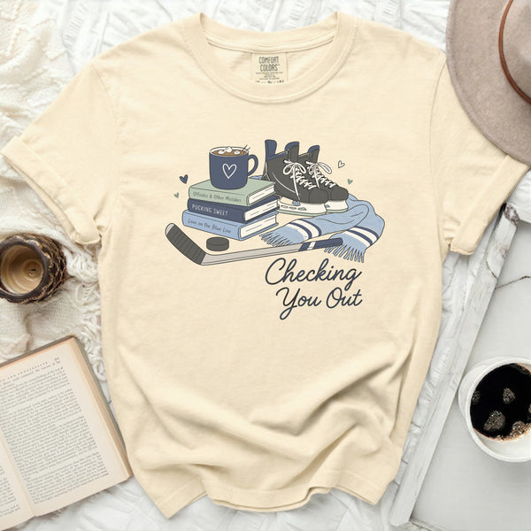 Checking You Out Hockey Fan Tee in Ivory