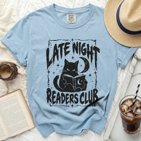 Late Night Readers Tee in Chambray
