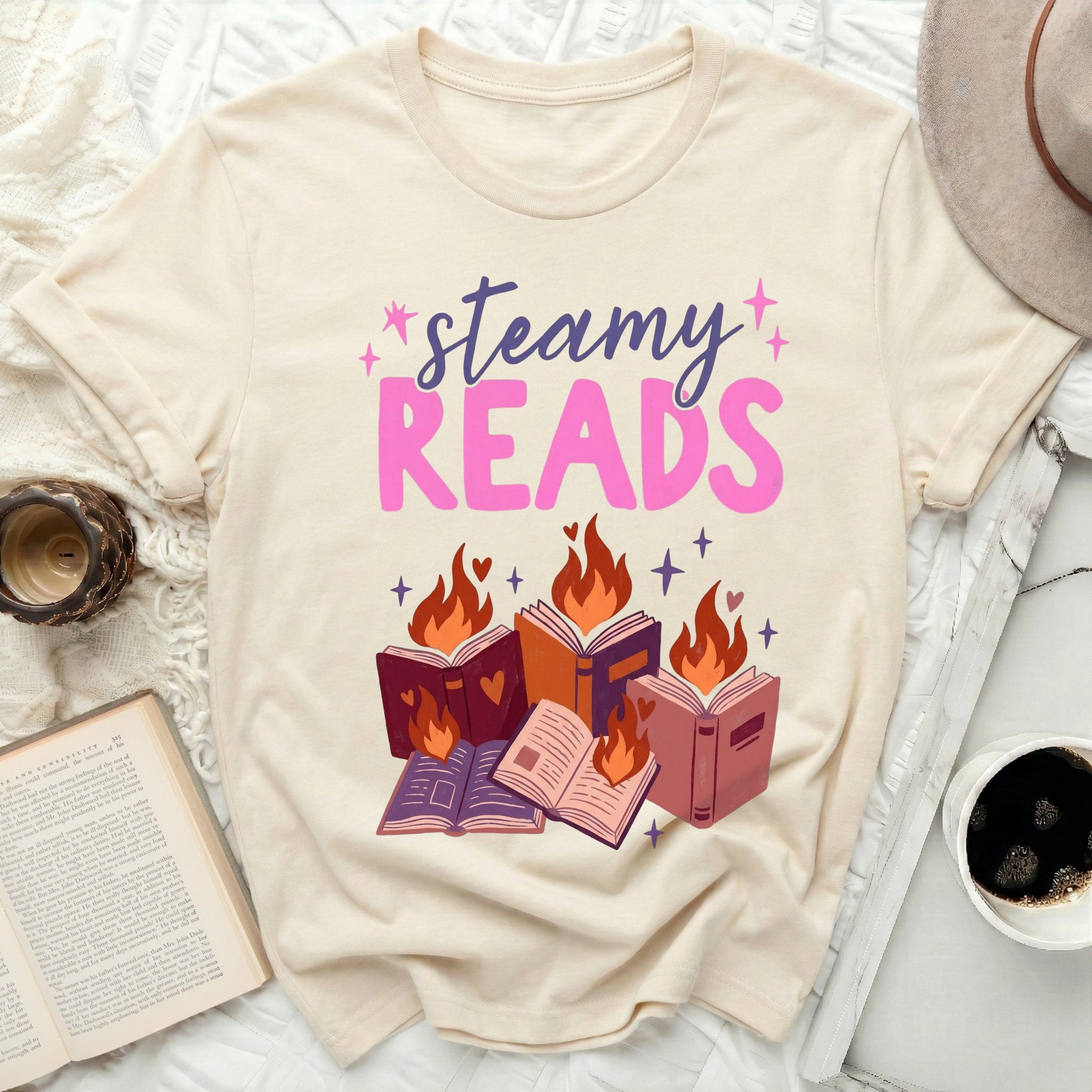 Steamy Reads Hot Books Literary Graphic Reader Lover Gift product type
