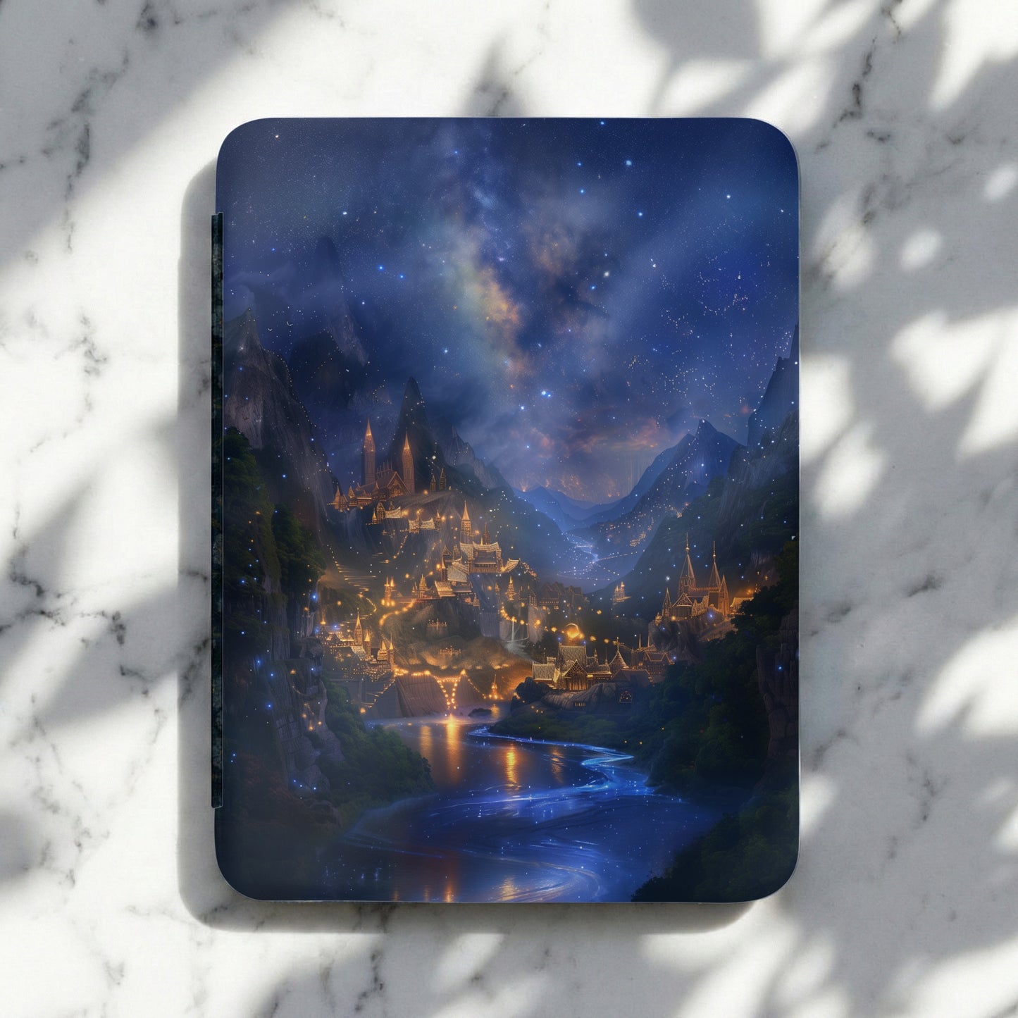 Enchanted Mountain City Starry Night River Lights product type
