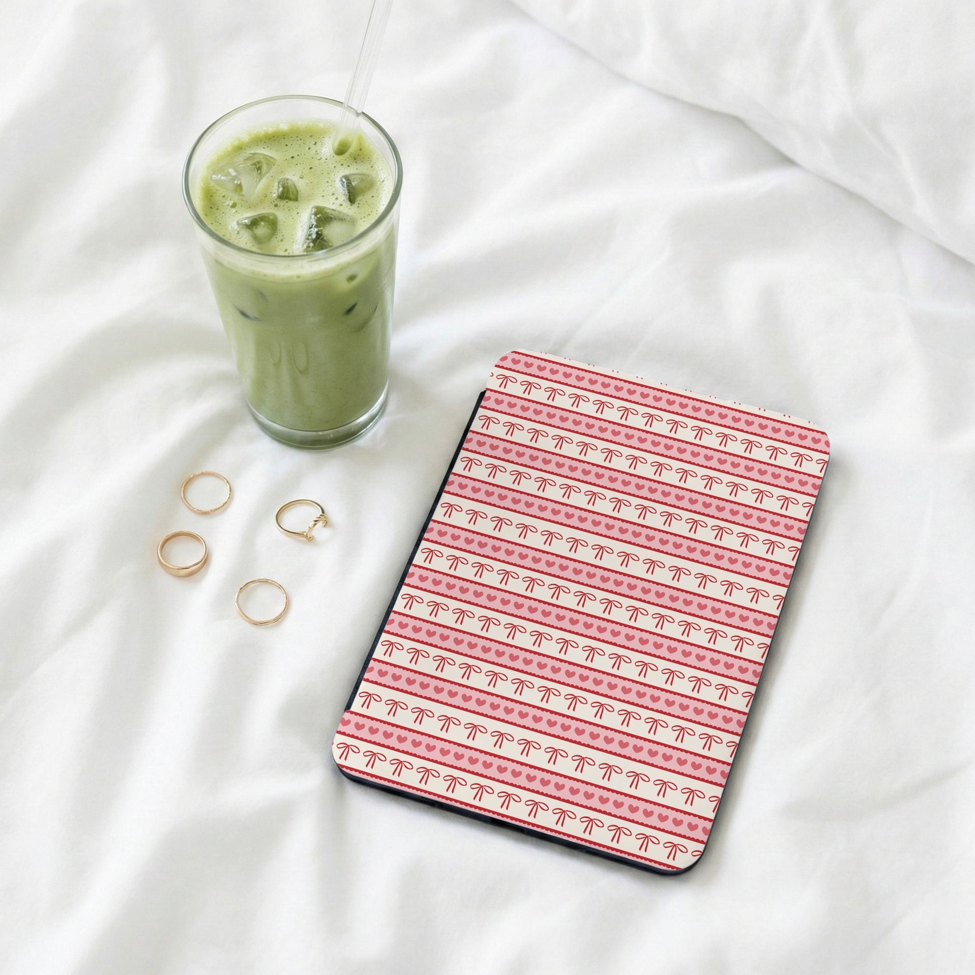 Pink Heart and Bow Patterned Tablet Case Product