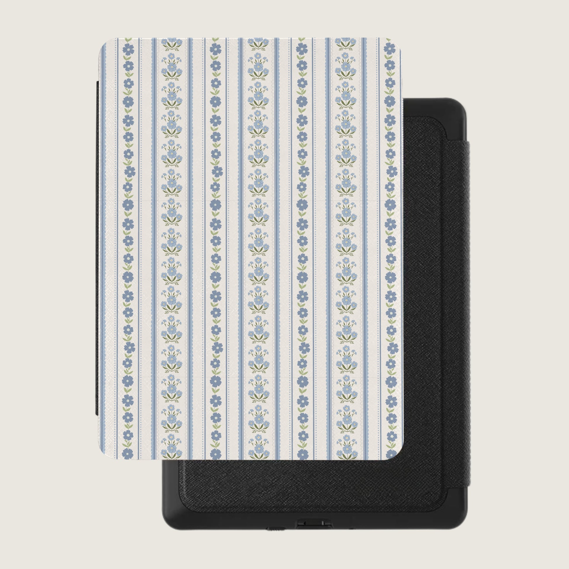 Vertical Striped Floral Pattern Kindle Case Cover
