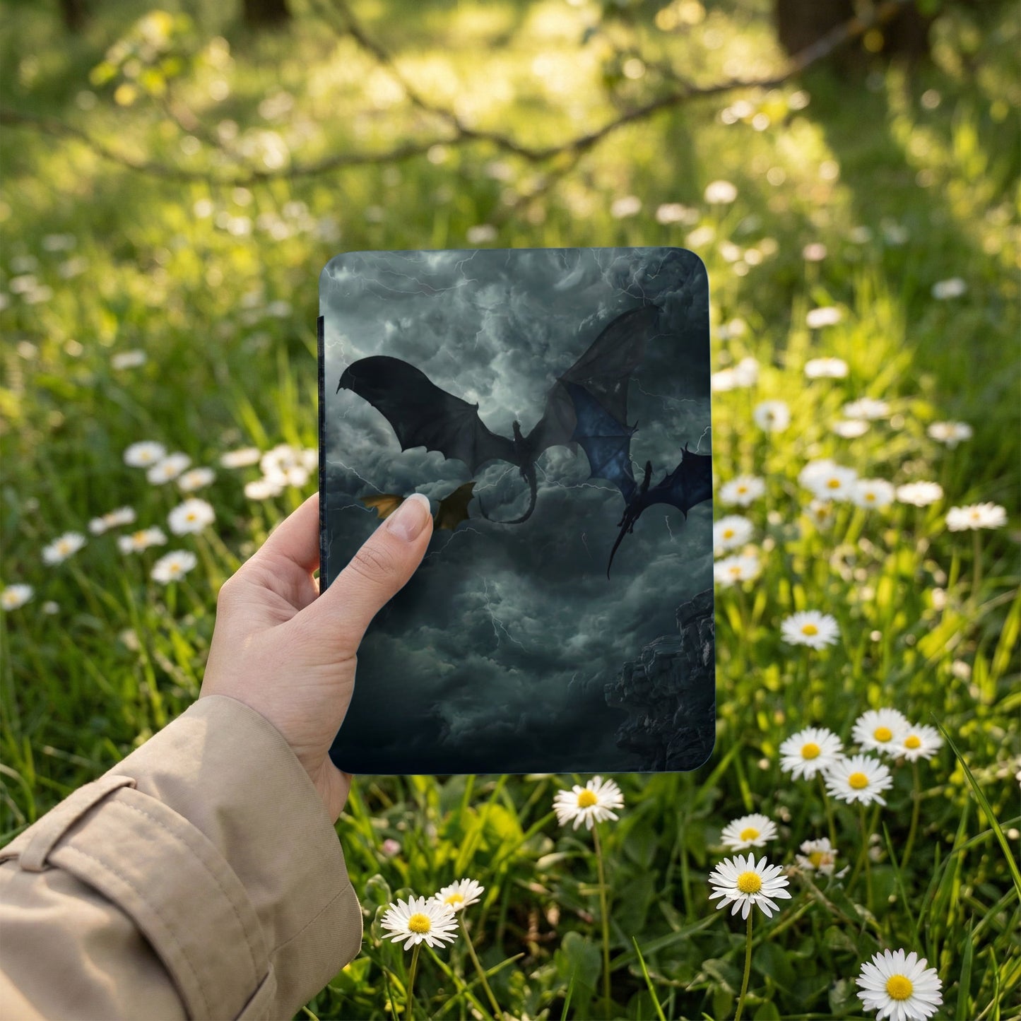 Mythical Dragons Stormy Clouds Lightning Scene product type