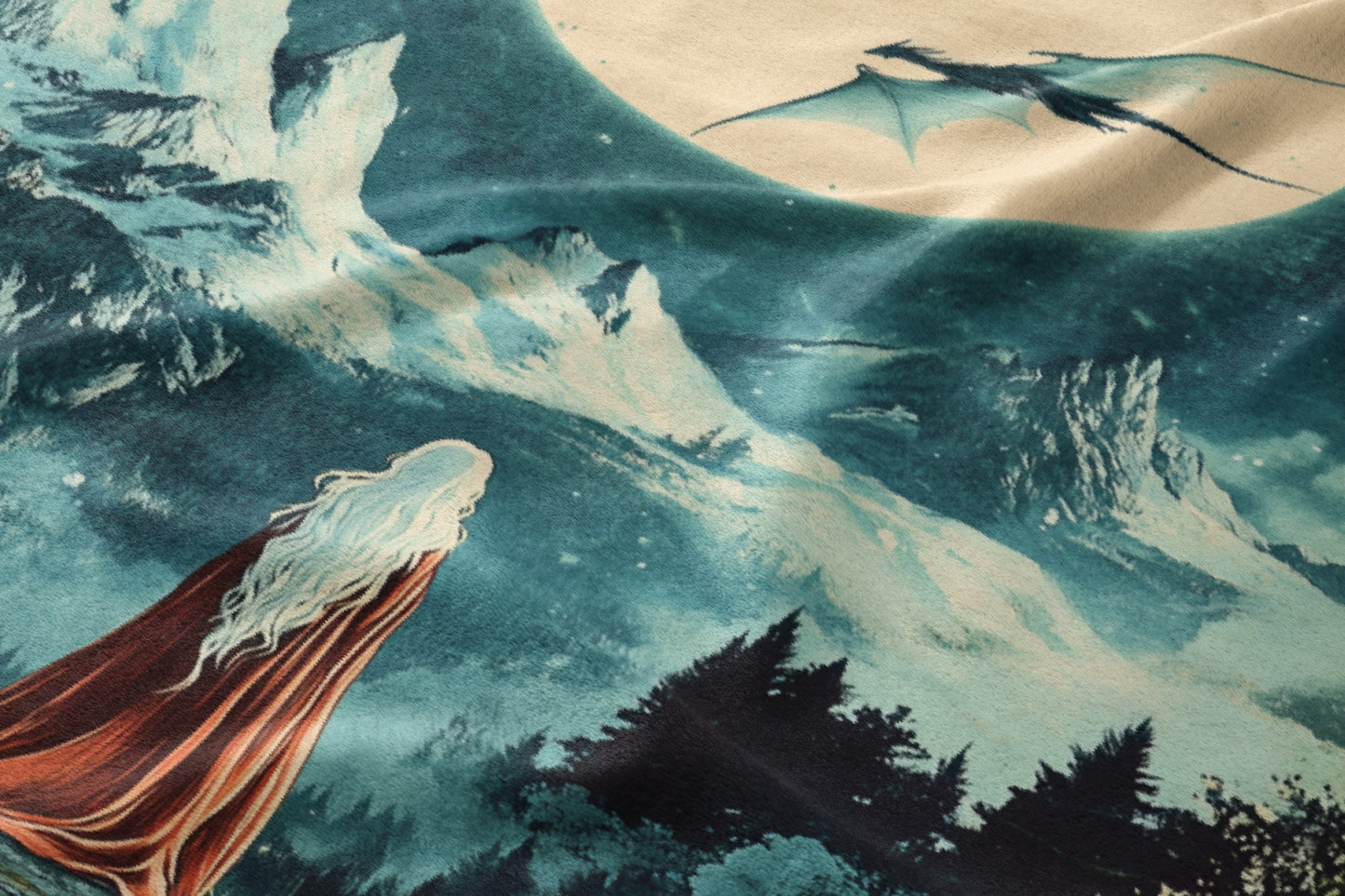 Enchanting Fantasy Scene with Dragon and Mountains product