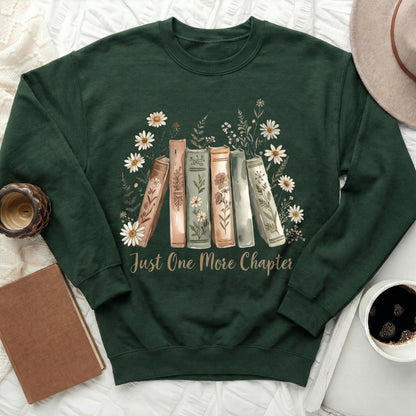 Just One More Chapter Bookshelf Design Sweatshirt