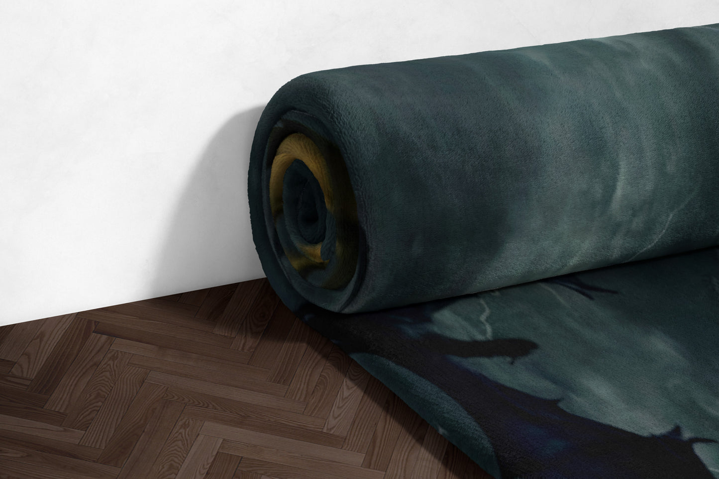 Cozy Dark Blue and Black Fleece Blanket Product