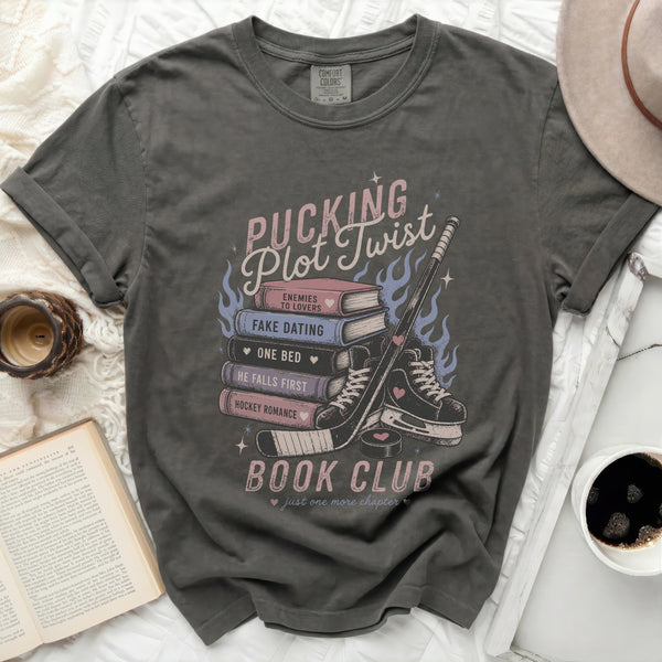Pucking Plot Twist Book Club Tee in Pepper