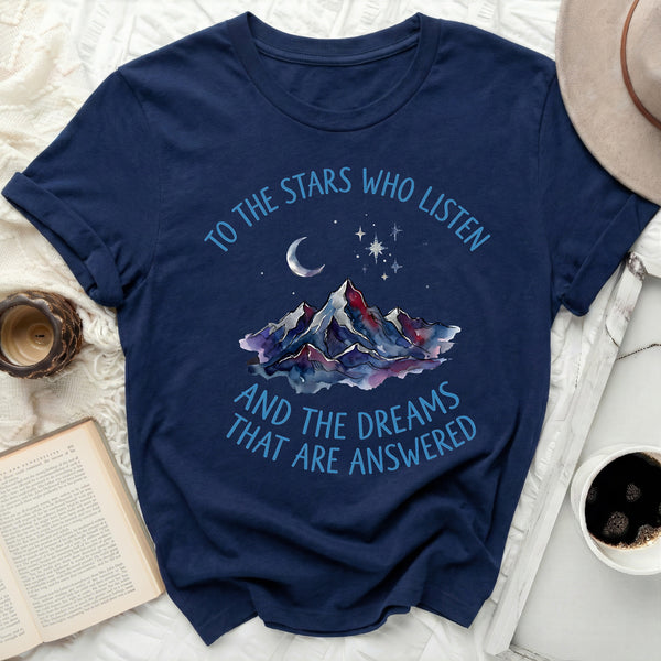 Mountain Moon Stars Tee in Navy