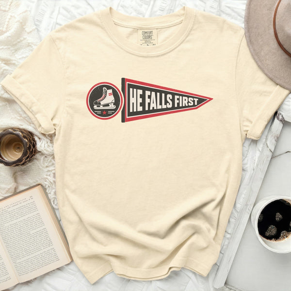 He Falls First Vintage Tee in Ivory