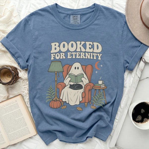 Booked For Eternity Tee in Blue Jean