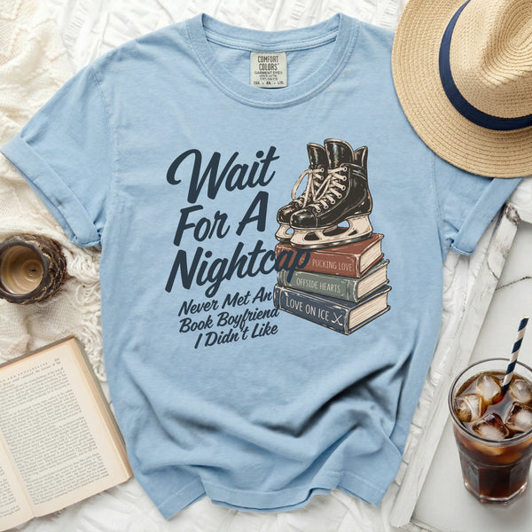 Hockey Nightcap Romance Tee in Chambray