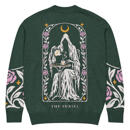 The Suriel Tarot Knitted Cardigan flat back