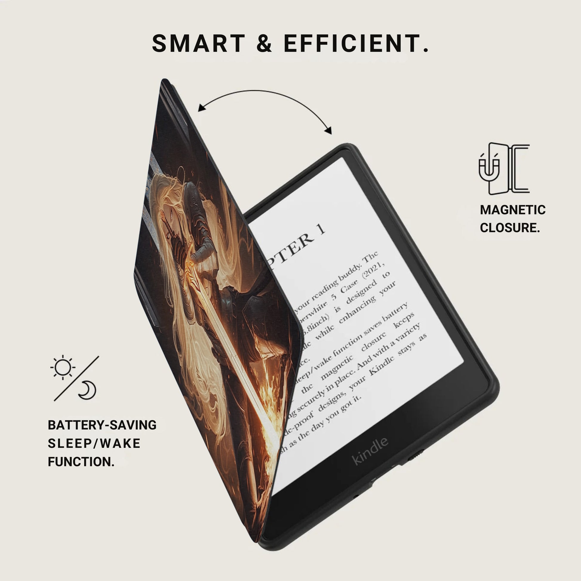 Smart & Efficient Magnetic Closure Sleep/Wake Kindle Case product type
