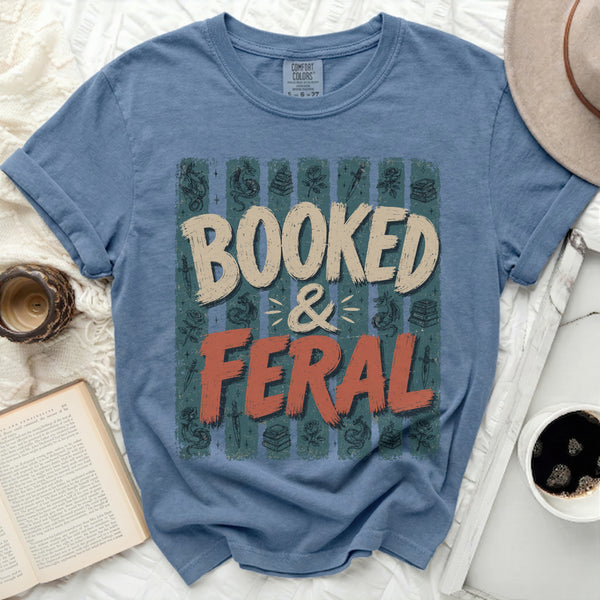 Booked Feral Tee in Blue Jean
