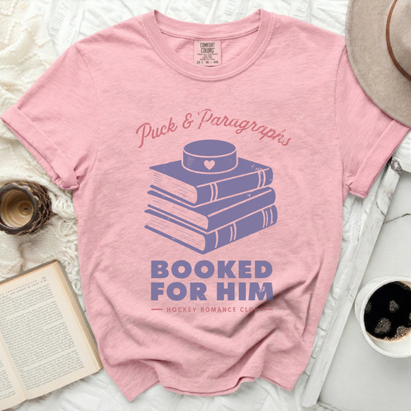 Puck & Paragraphs Hockey Romance Tee in Blossom