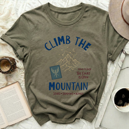 Climb The Mountain Dawn To Dusk Court Is Open product type
Climb Mountain
Dawn Dusk
Court Open
Stars Shadows
Wings design
Mountainscape
Celestial art
Fantasy fan
Bookish apparel
Literary inspired
Magical realm
Adventure seeker
Night Court
Winged symbol
Sword emblem
Mystical journey
Reader gift
Epic fantasy
Fandom design
Unique graphic